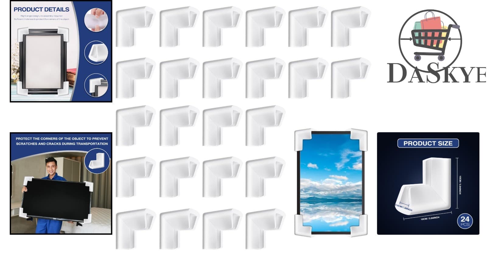 24  Foam Corner Protectors for Safe Shipping & Moving of Fragile Items 2