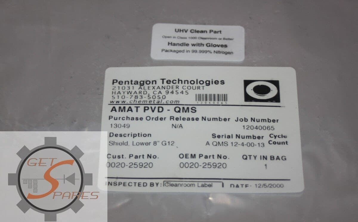 0020-25920 / AMAT SHIELD LOWER 8 INCH G12 / APPLIED MATERIALS 2