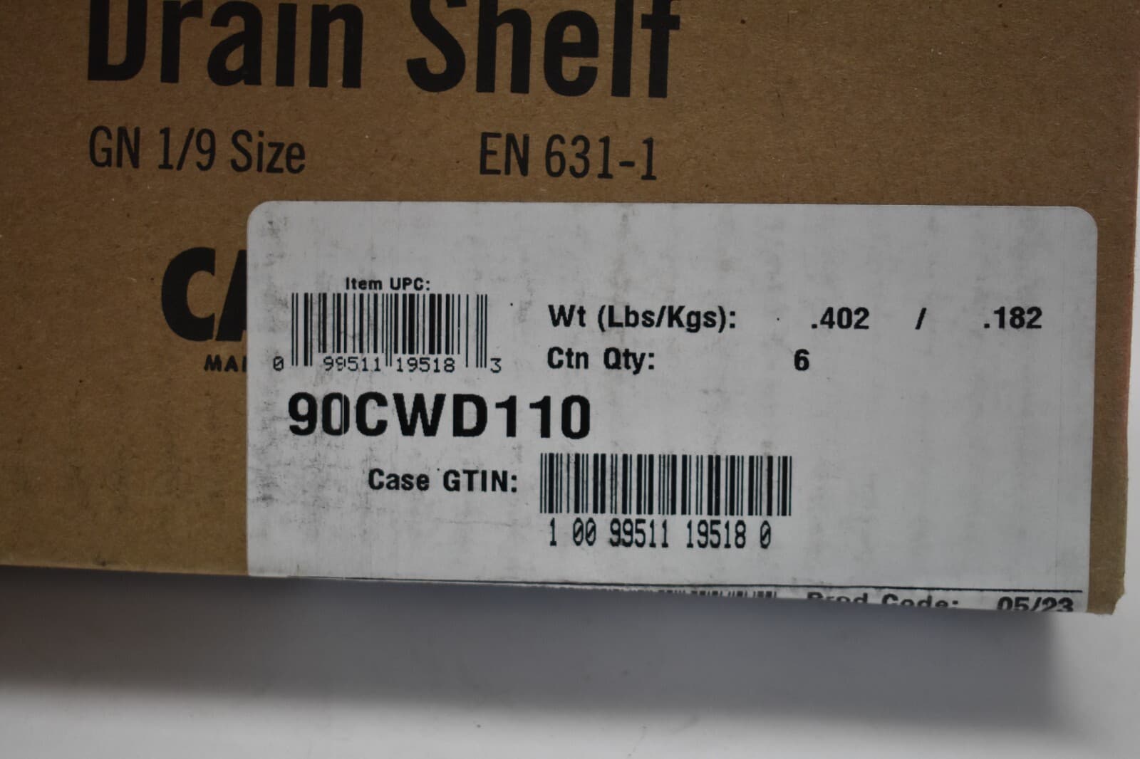 Cambro Food Pan Drain Trays Black Finish Plastic 6 Pack 1/9 Shelf 90CWD110 5