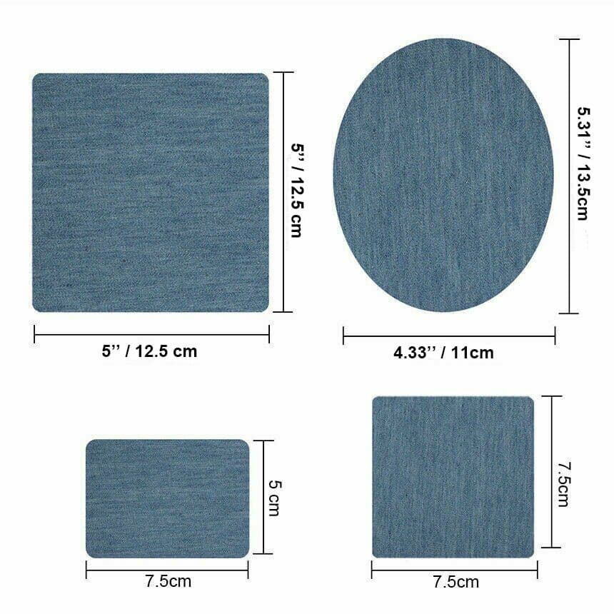 5 Colors DIY Iron on Denim Fabric Patches for Clothing Jeans Repair Kit（20pcs ） 2
