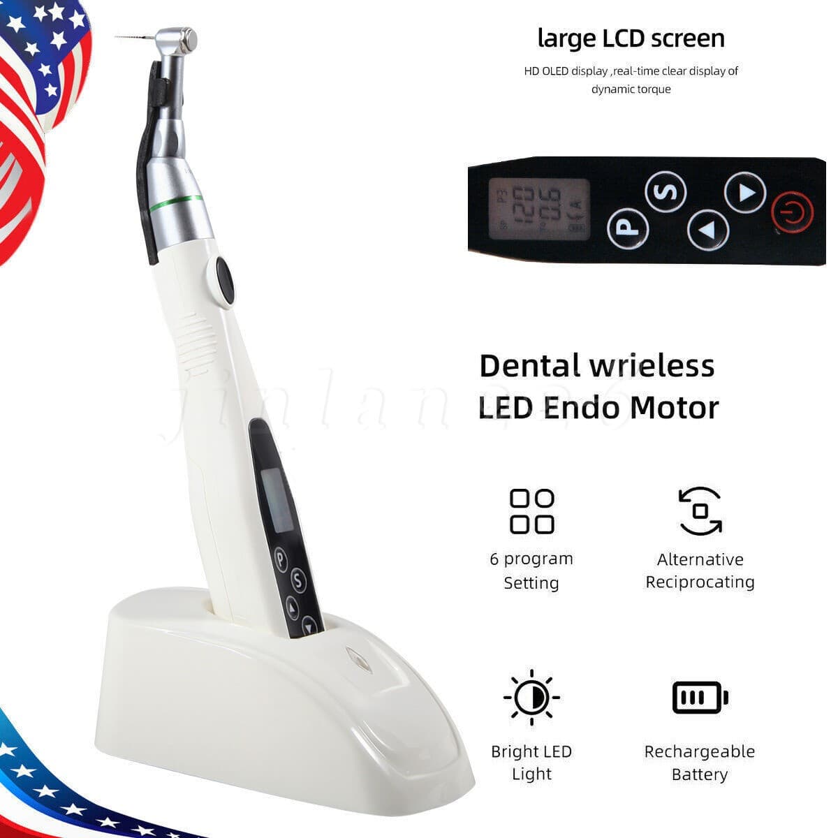 Reciprocating LED Dental Endo Motor 16:1 Root Canal Micromotor Cordless USA 5