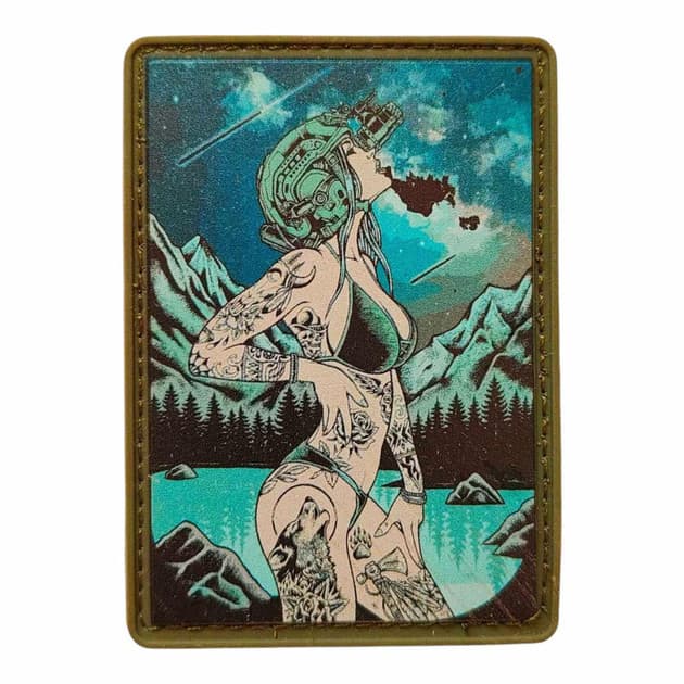 STARGAZING TACTICAL GIRL Ukrainian Morale Patch PVC army war