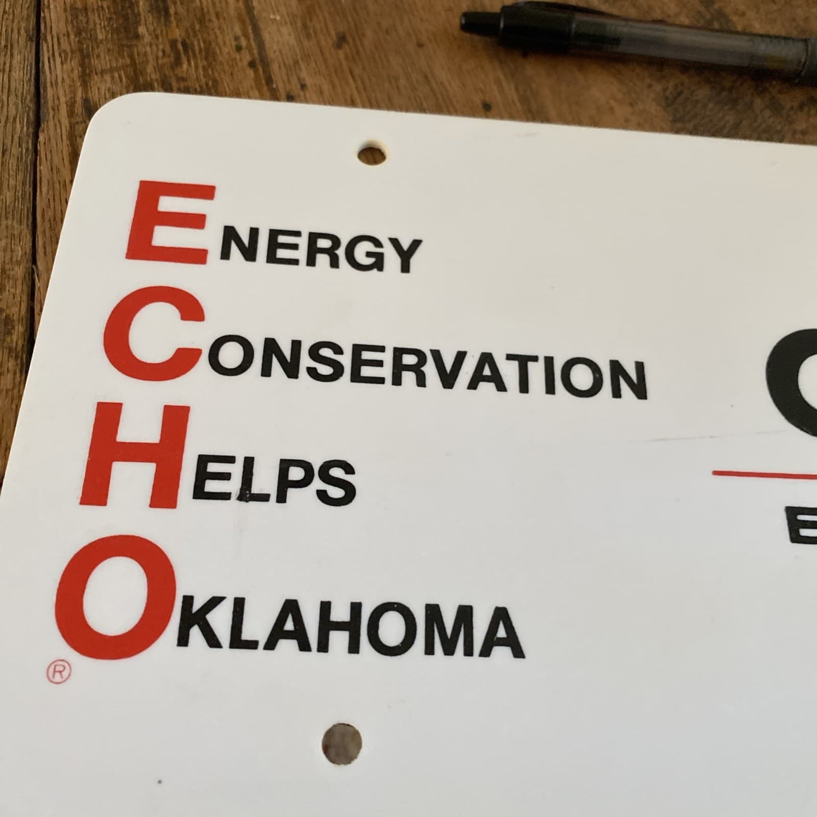 Rare Vintage Oklahoma Gas And Electric Echo Car Tag 2