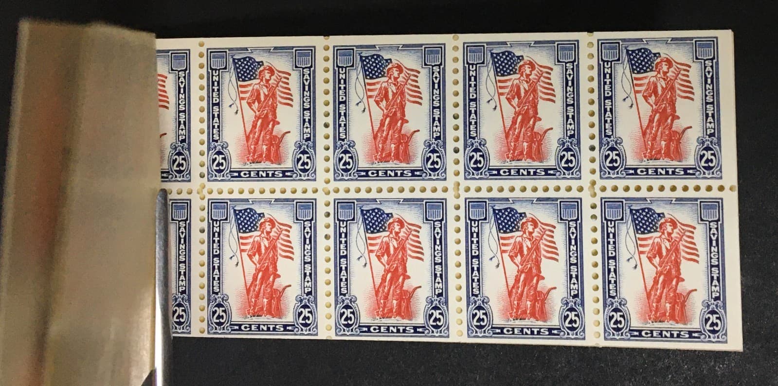 MOMEN: US STAMPS #S7a SAVINGS COMPLETE BOOKLET 2 PANES MINT OG NH LOT #95928 4