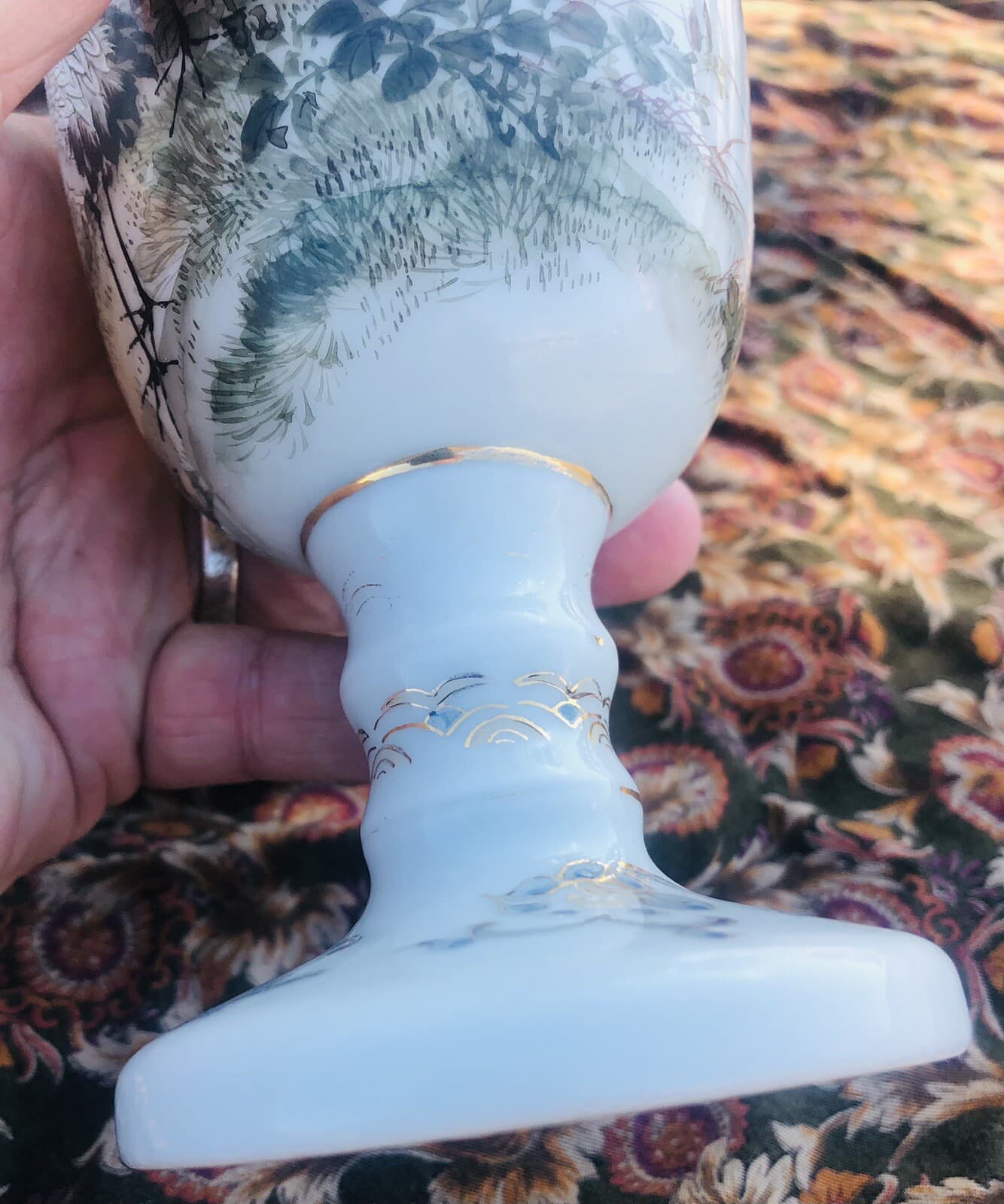 KAWAMOTO MASUKICHI SETO WARE EXPORT GOBLET EARLY MEIJI 7” TALL 3 1/2” Dia. FINE! 4