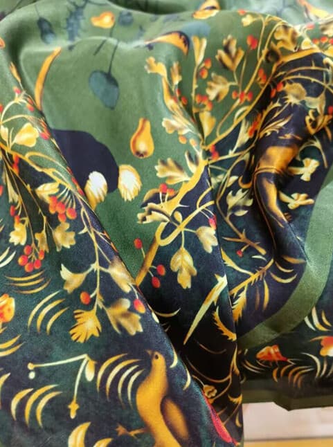 Women Square 100% Mulberry Silk Scarf Vintage Shawl Print Hand Rolled Gift 180cm 6