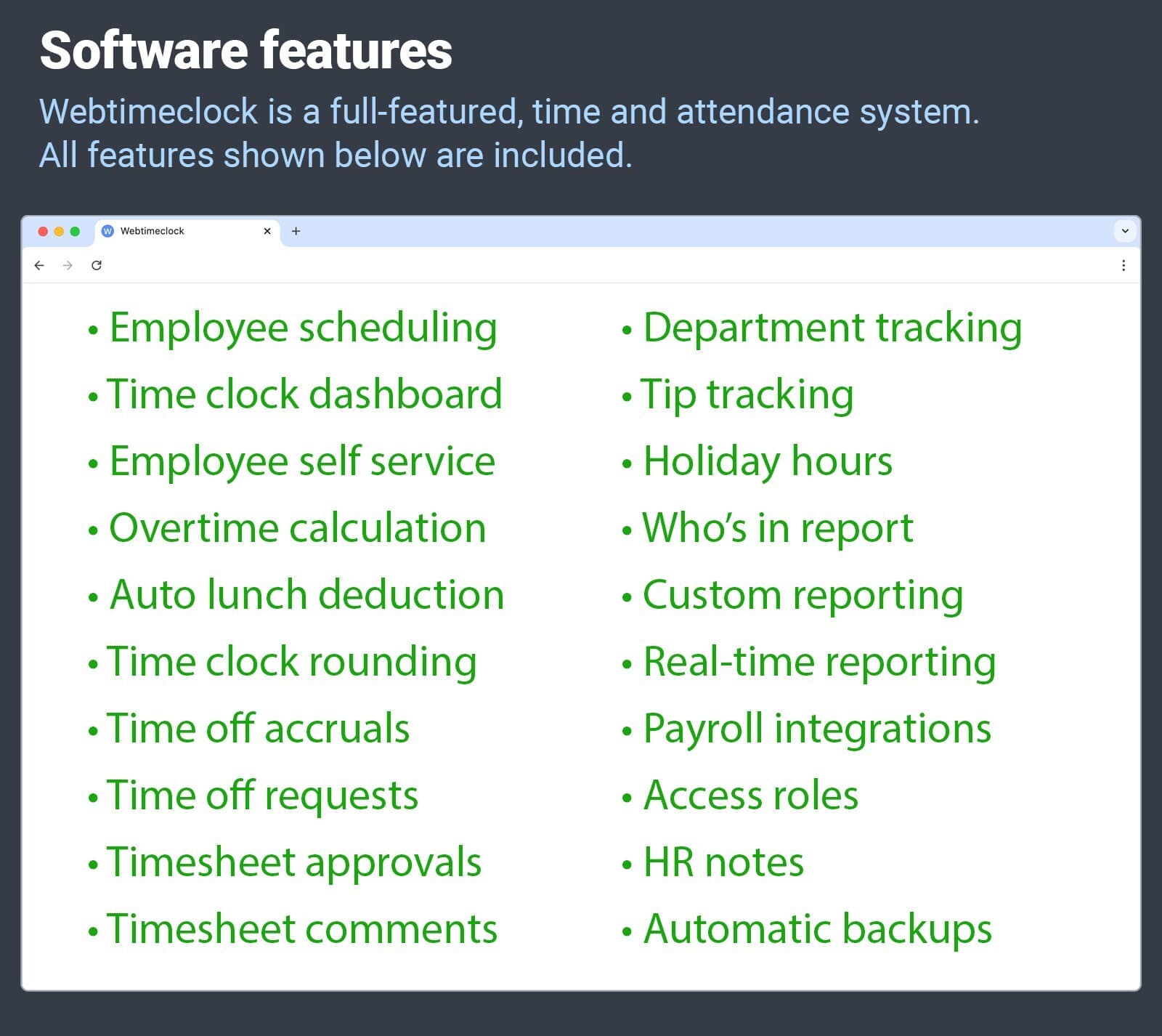Compumatic Biometric Fingerprint Time Clock, Ethernet WiFi Web Cloud Real-Time 5