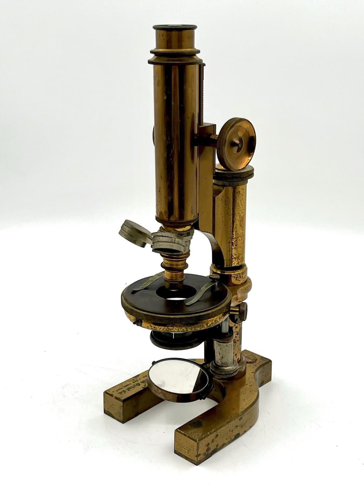 Antique Bausch & Lomb Optical Company Brass Microscope 23243 w/ Lenses in Box 3