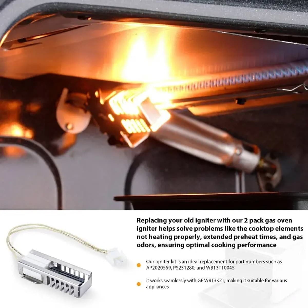 New WB13K21 Flat Igniter Replacement For GE Oven Range 4