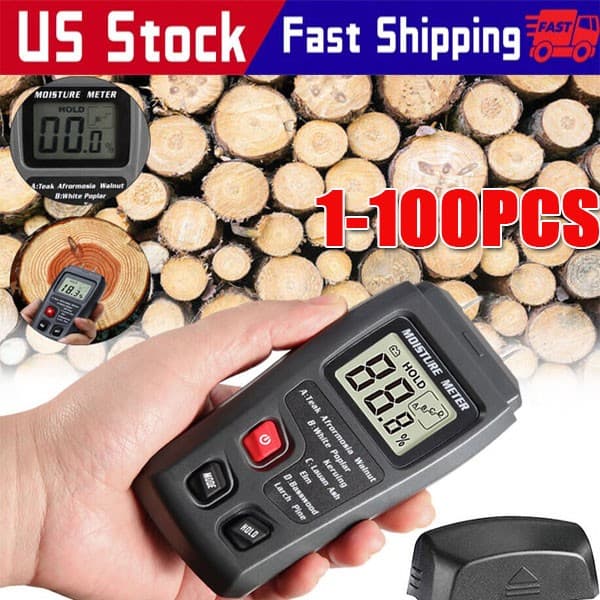 Digital LCD Wood Moisture Meter Detector Tester Wood Firewood Paper Cardboard