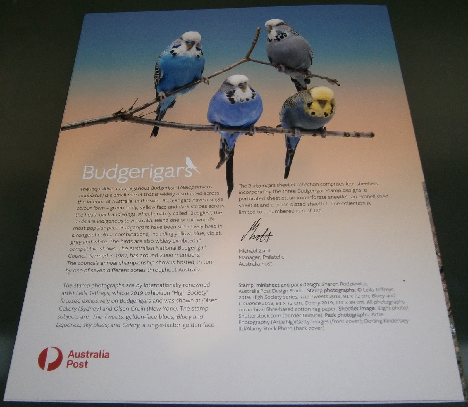 Australia 2022 Budgerigars minisheet collection - #082/120 4