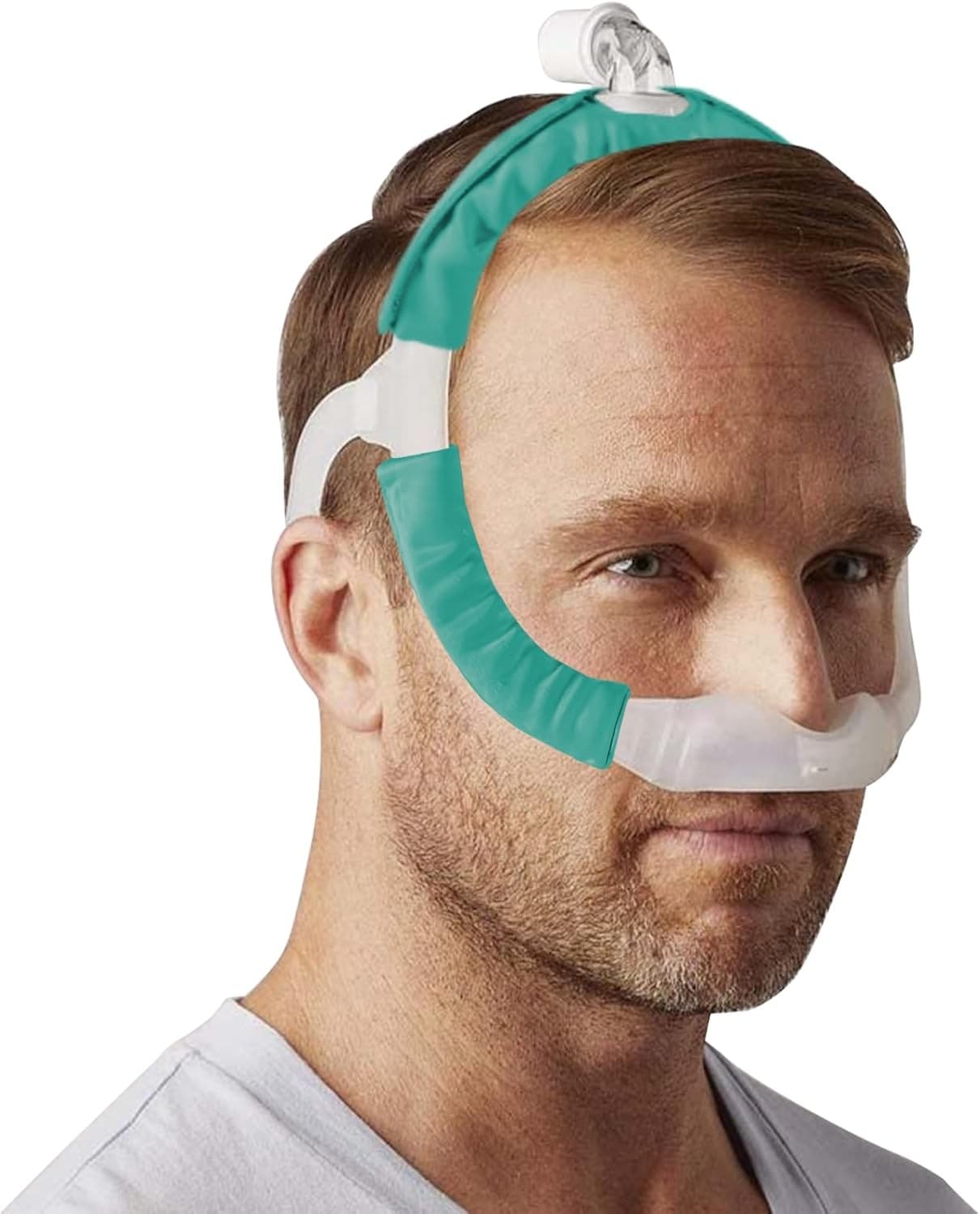 Satin CPAP Strap Covers, Mask Cover to Fit Airfit F30i Peacock Blue  6