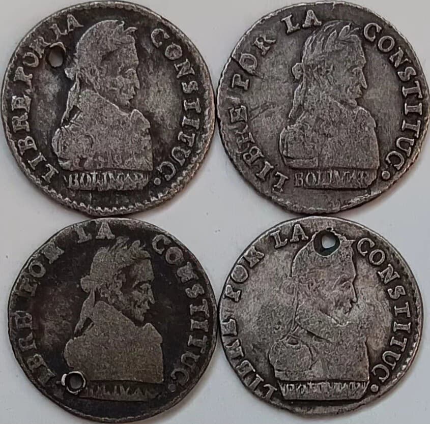 Bolivia Silver Coin Lot: 1830, 1856, 1857 1/2 Sol, 1854, 1855, 1861 etc 1 Soles 3