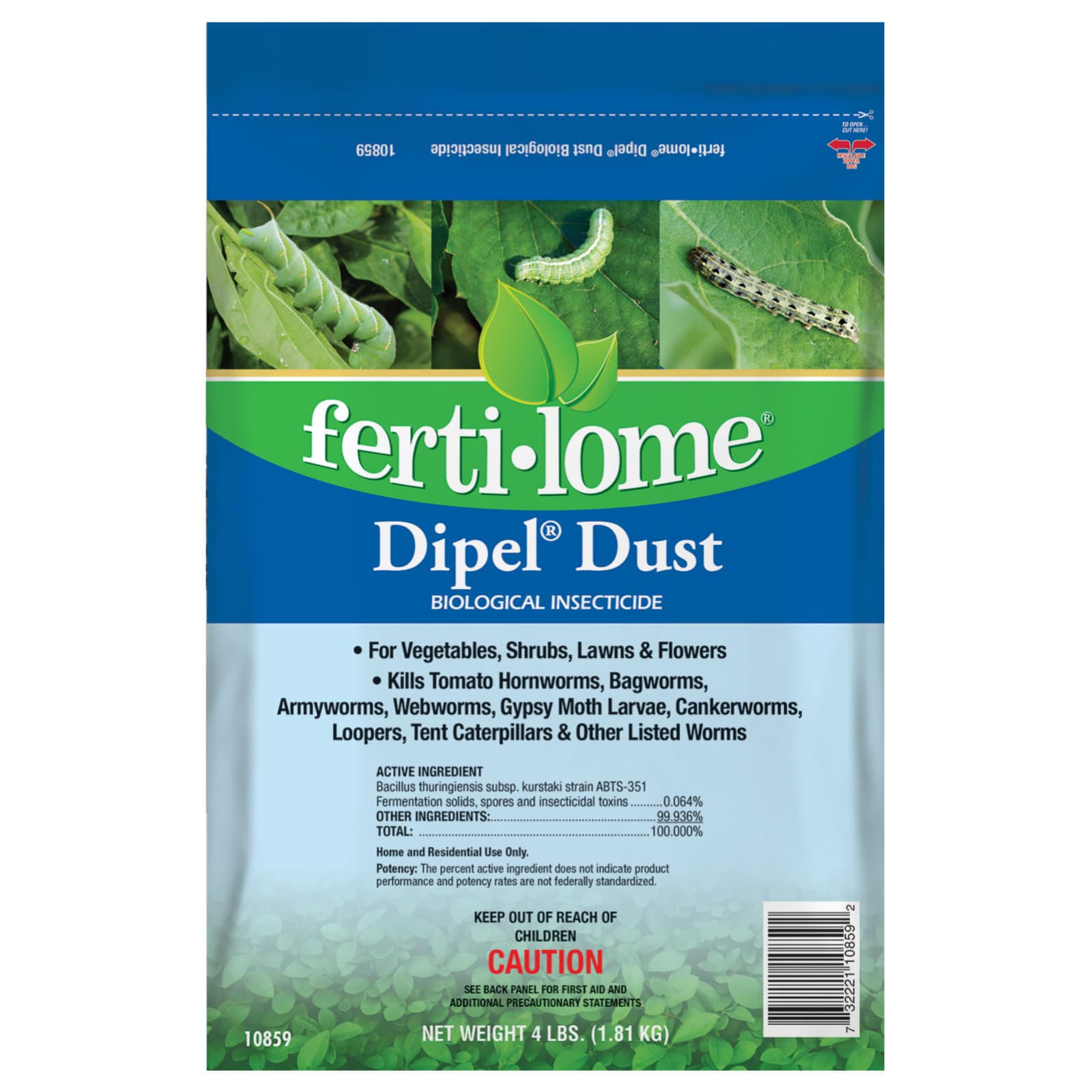 Fertilome Dipel Dust Biological Insecticide for Gardens, 4lbs