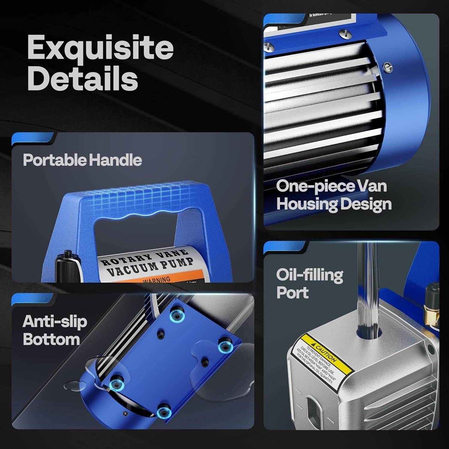 4 CFM Vacuum Pump HVAC Refrigeration AC Manifold Gauge R134A R502 Kit ETL Listed 5