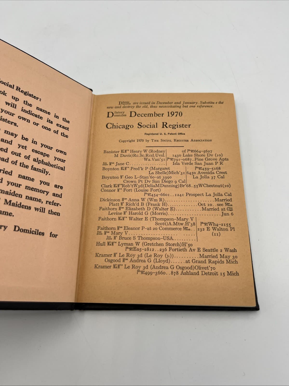 1971 Social Register Chicago Directory Hardcover 5