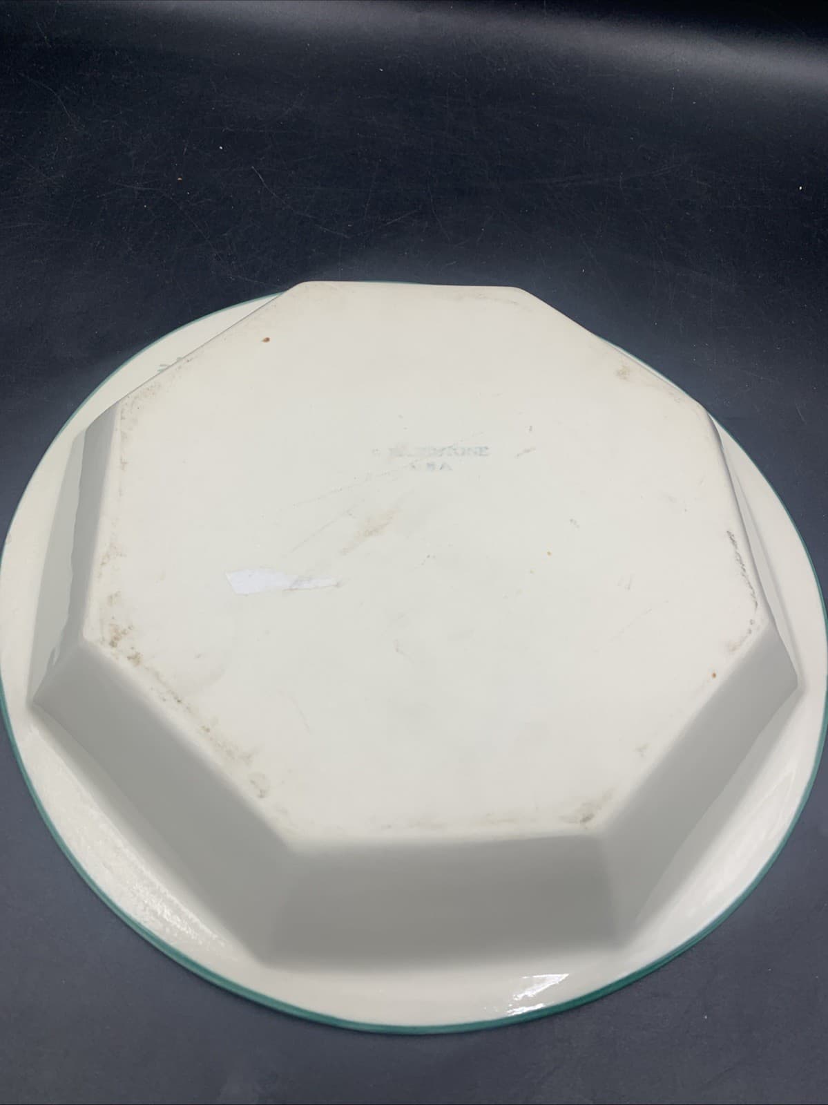 Hartstone Pottery Cherries  Pie Serving Baking Plate Dish Red Green Cherries 3