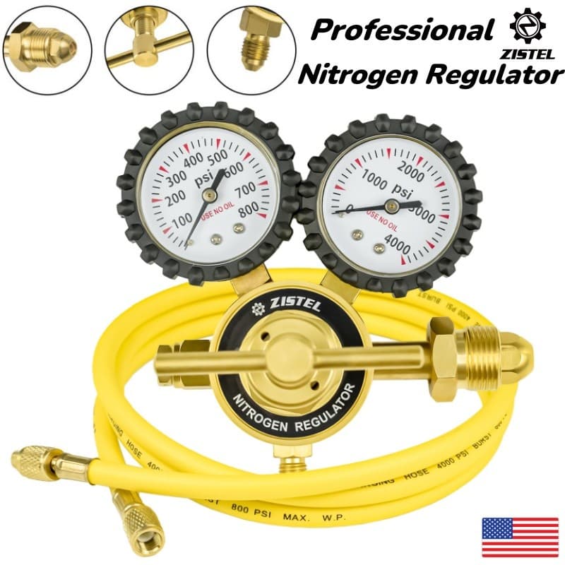New Nitrogen Gas Regulator 0-800 PSIG HVAC Purging Pressure Charge with 2M Hose 2
