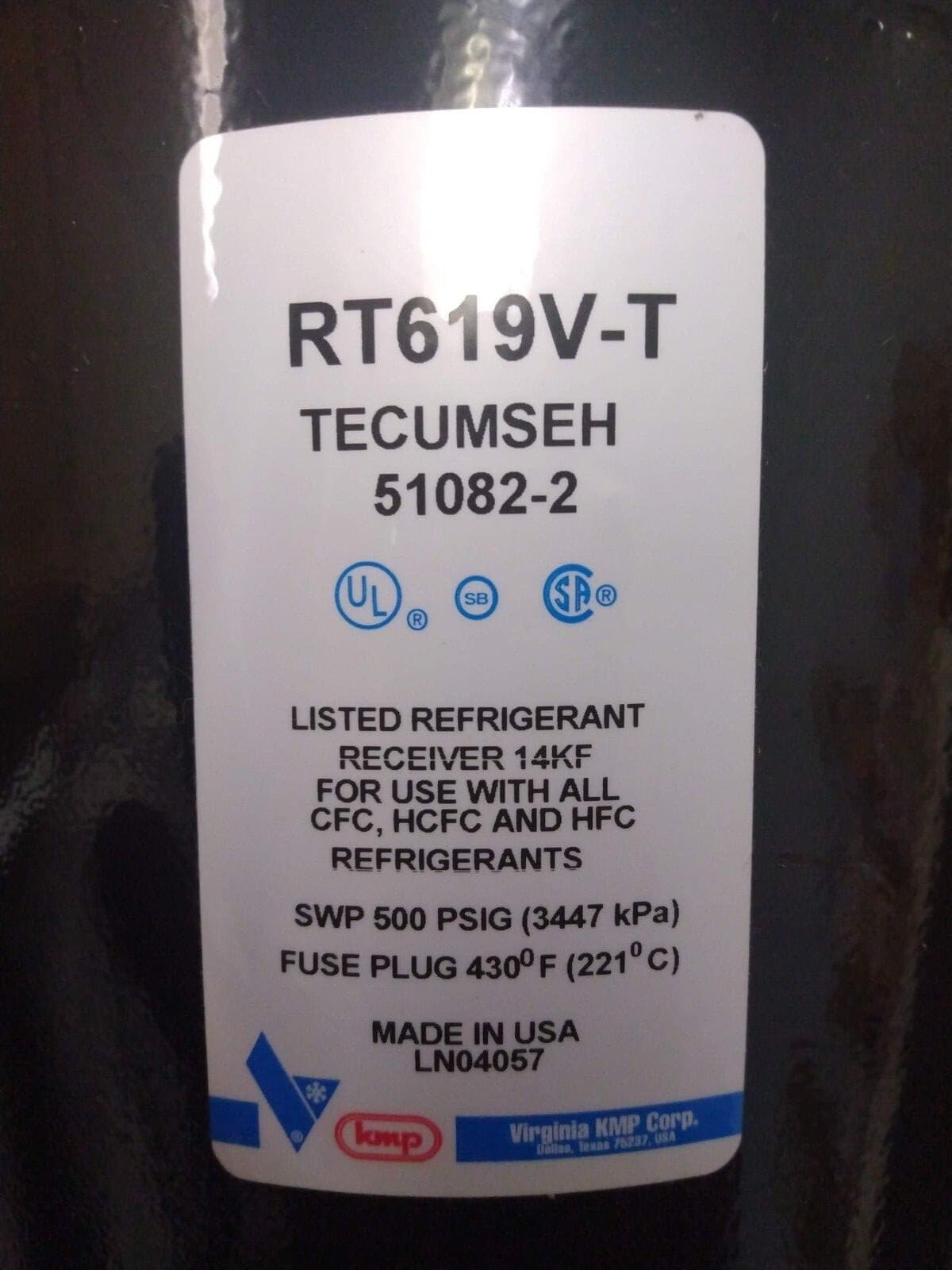 Tecumseh 51082-2 - Refrigerant Receiver Tank- NEVER USED!! 3