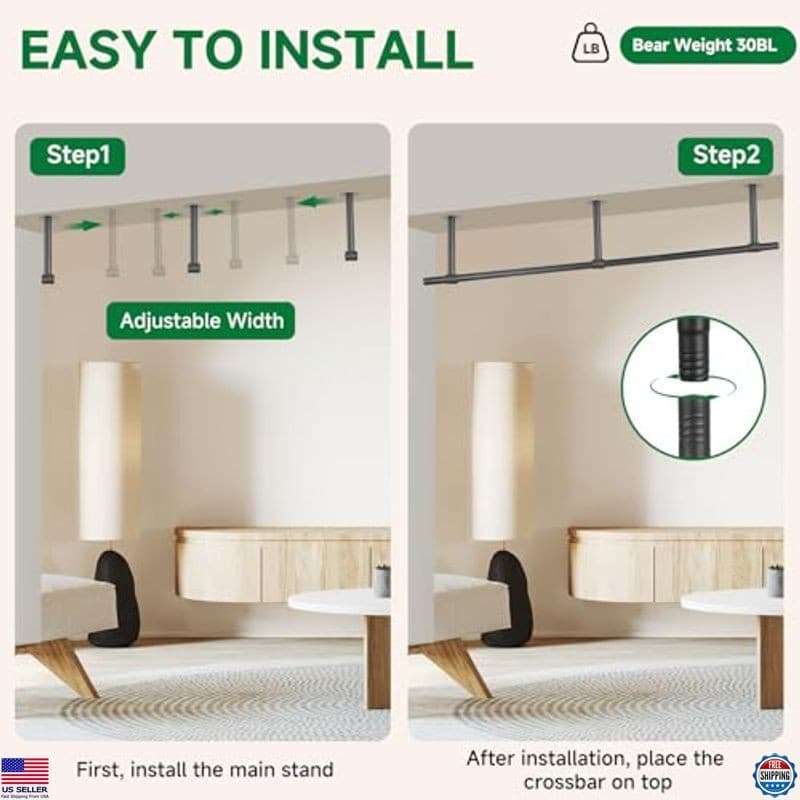 Set of 2 Metal Hanging Planters - 63" Indoor Plant Hanger for Ceiling & Window 4