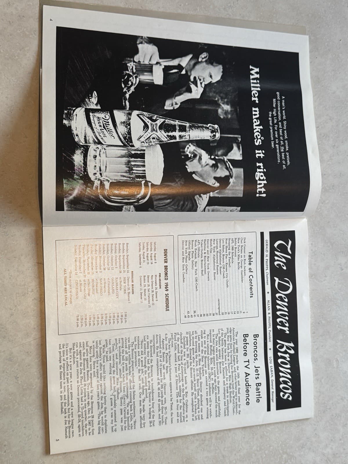 September 21 1969 AFL Program New York Jets at Denver Broncos 3