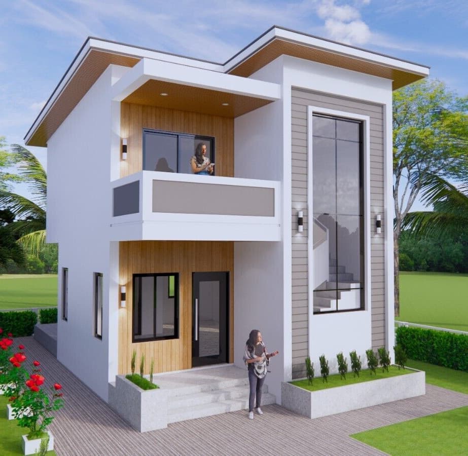 20x30 Feet Small House Plan 6x9 Meter 2 Beds 2 Baths PDF Plan (A4 Hard Copy)