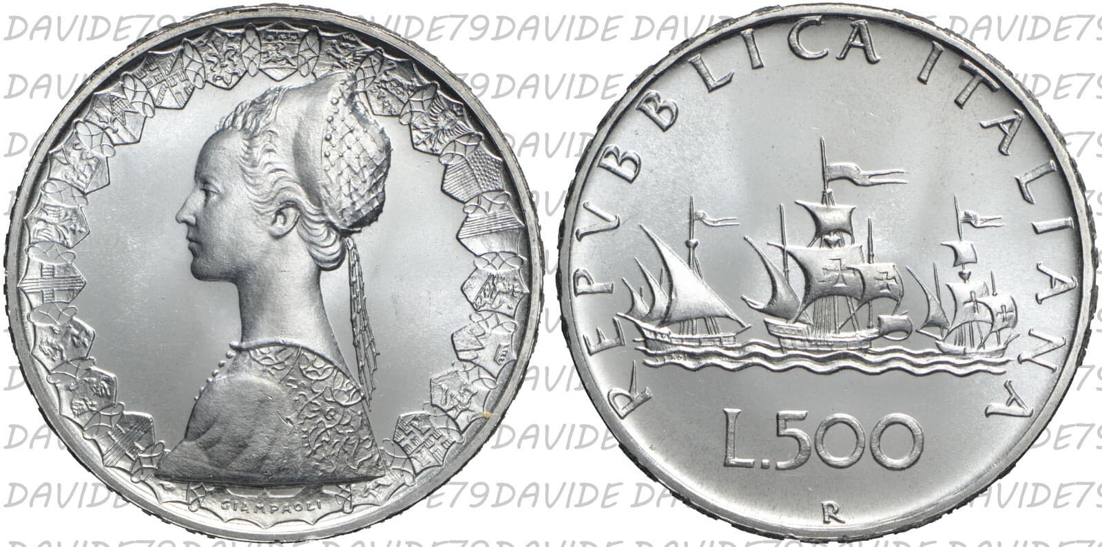 01096] ITALIAN REPUBLIC - 500 LIRE SILVER 2001 CARAVELLE - UNC
