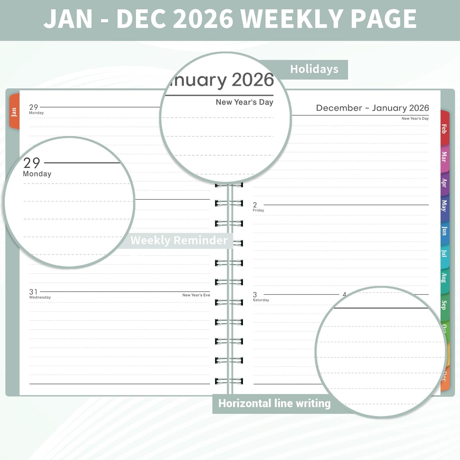 2026 Planner - 2026 Planner Weekly and Monthly from Jan. 2026 - Dec. 2026, Calen 5