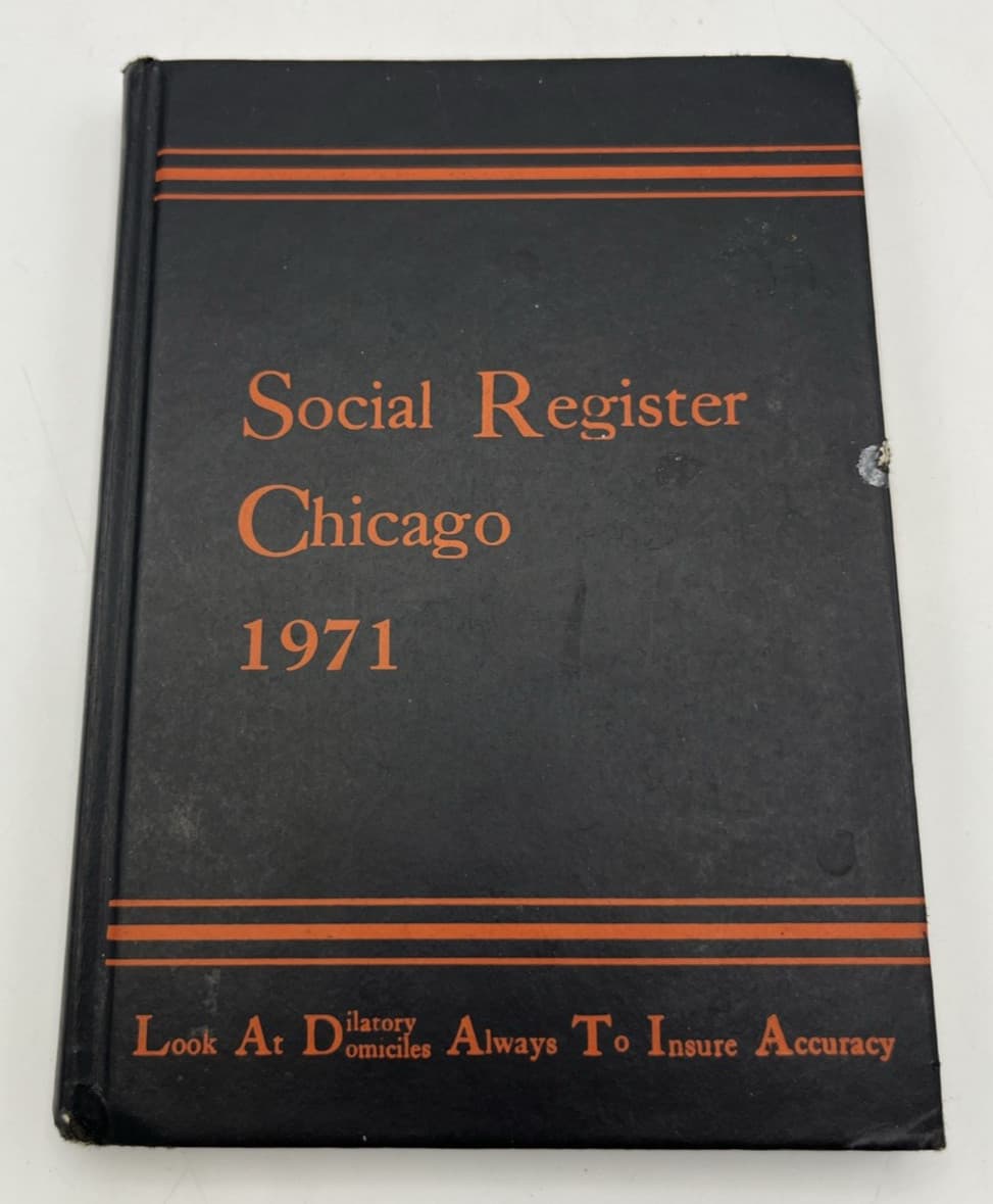 1971 Social Register Chicago Directory Hardcover