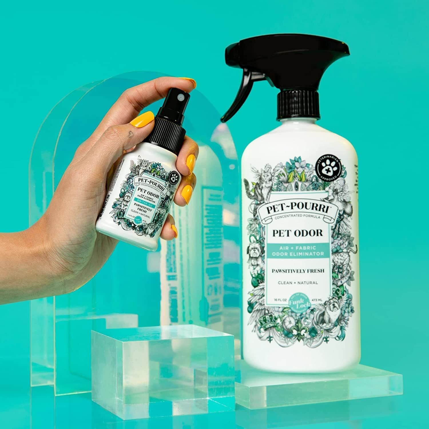 Pet-Pourri Pet Odor Air + Fabric Odor Freshener Spray, Pawsitively Fresh, 16 Fl 2