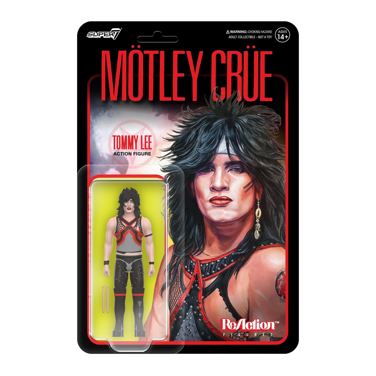 Motley Crue Super7 Reaction Figure Set Vince Neil Nikki Sixx Tommy Lee Mick Mars 5