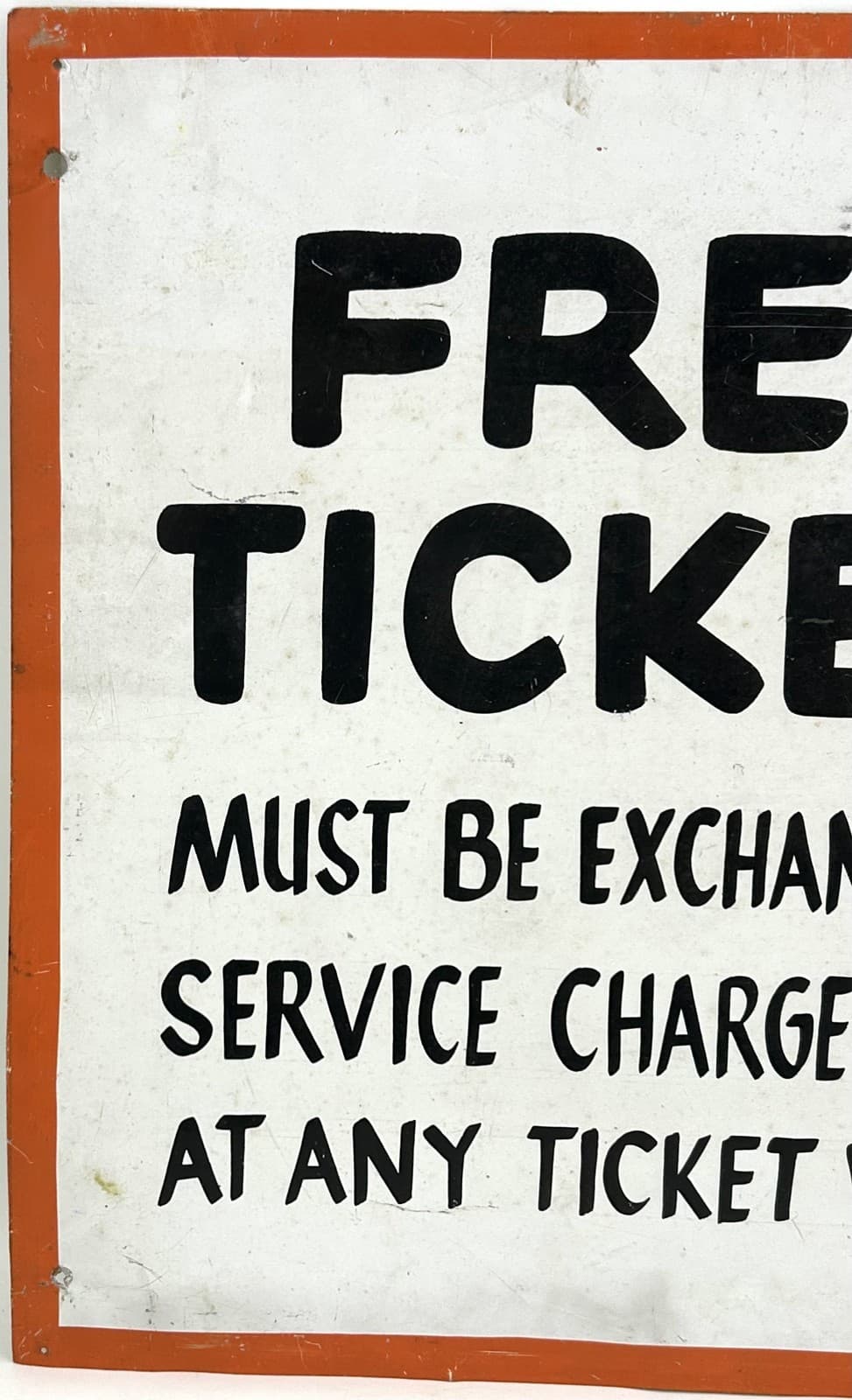 Vintage Original FREE TICKETS Metal Sign From FREEPORT SPEEDWAY Racetrack in NY 2