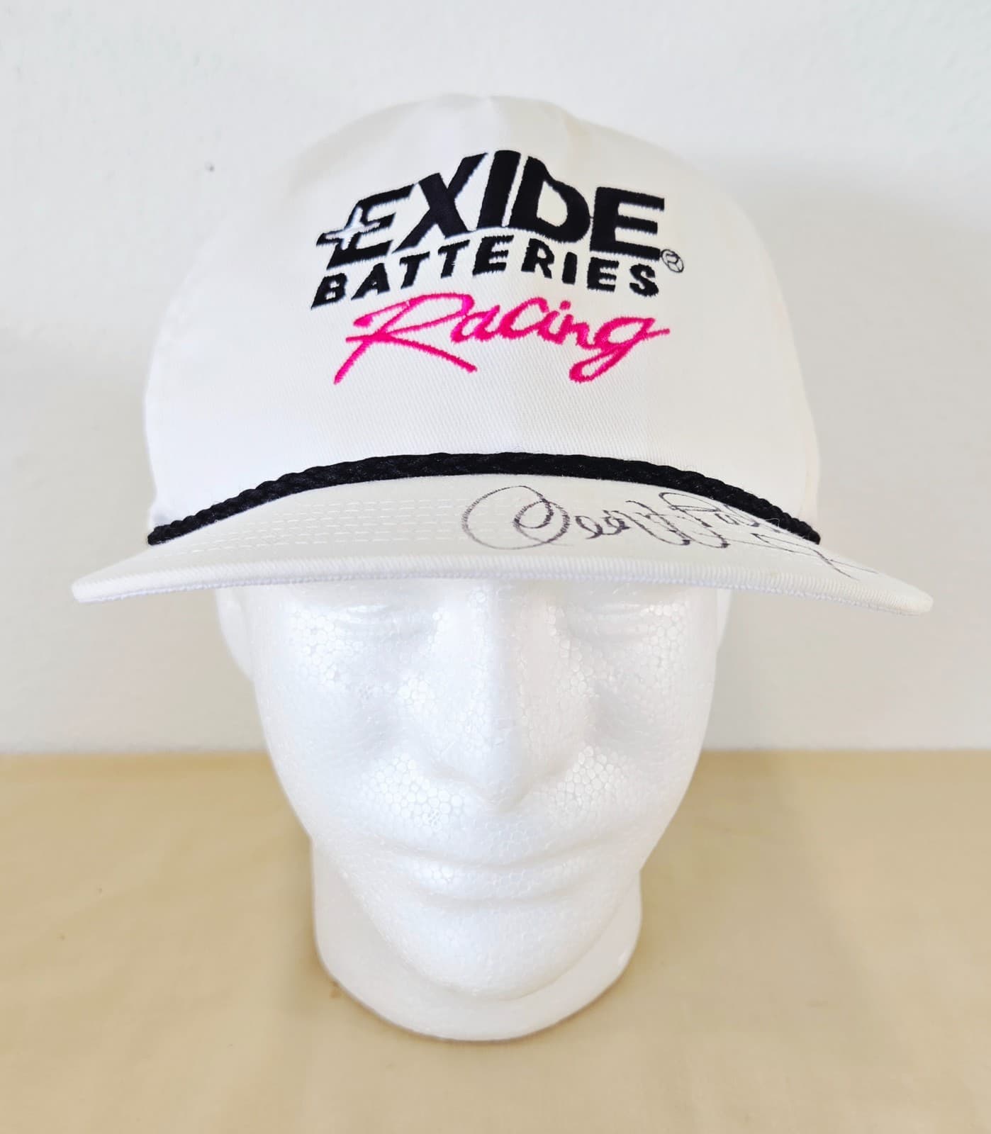 Vintage NASCAR Exide Batteries Racing Geoff Bodine #7 Autographed Hat Snapback 2