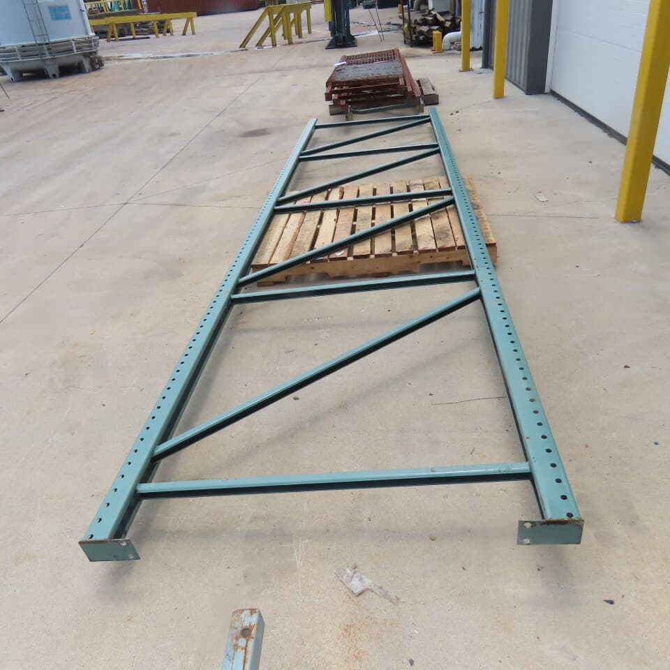 48" x 16' x 3"x3" Teardrop Pallet Racking Upright Leg Welded GREEN 6