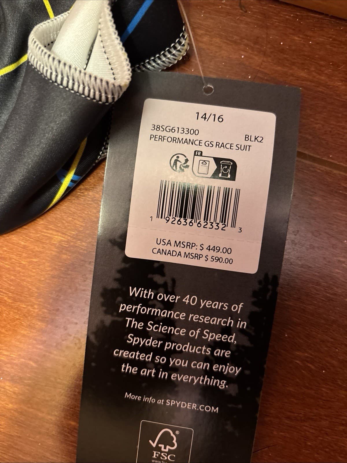 Spyder Kids' Ski Race Suit Performance GS Padded FIS Certified in Size 14/16 5