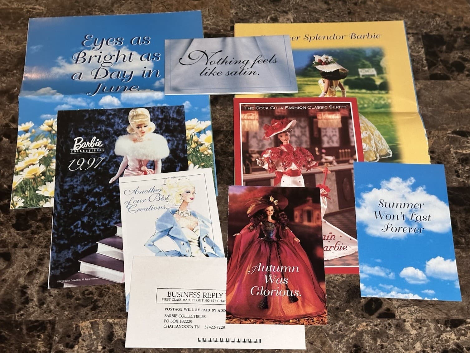 Lot Of 8 Barbie Collectible Doll Catalogs & Posters