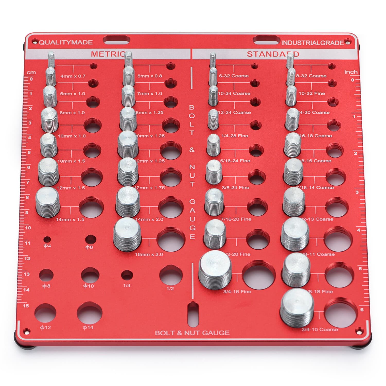 34 Standard and Metric Nut and Bolt Thread Checker Bolt & Nut Identifier Gauge 4