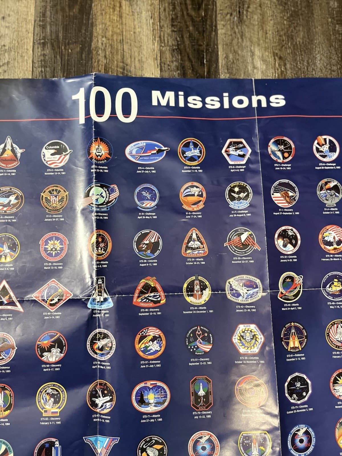 Vintage 2000 NASA Space Flight Awareness Space Shuttle 100 Missions Poster 4