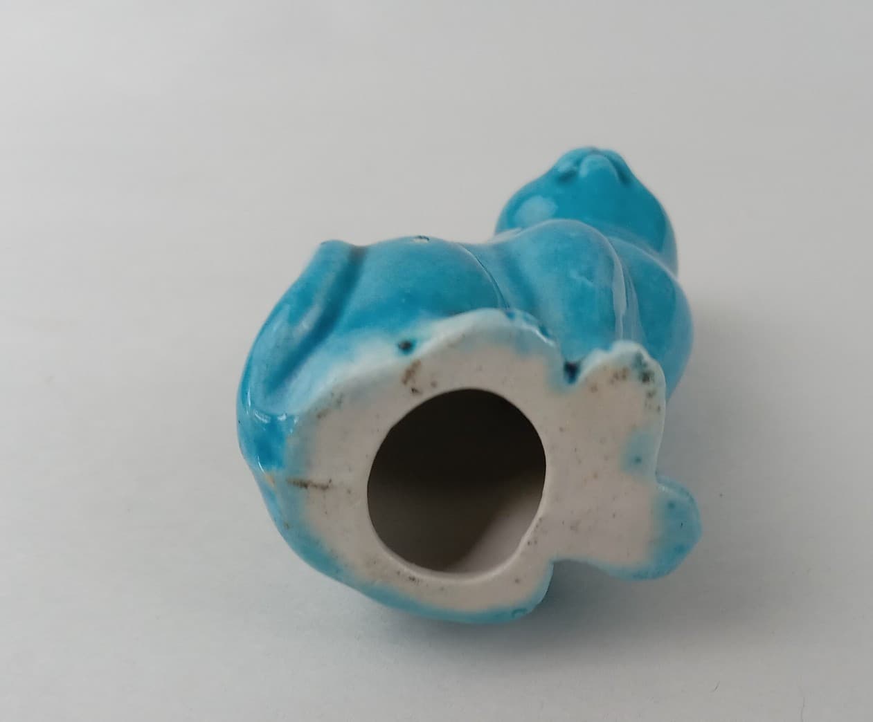 Vintage Antique Chinese Export Turquoise Glazed Glaze Porcelain Sitting Cat 3