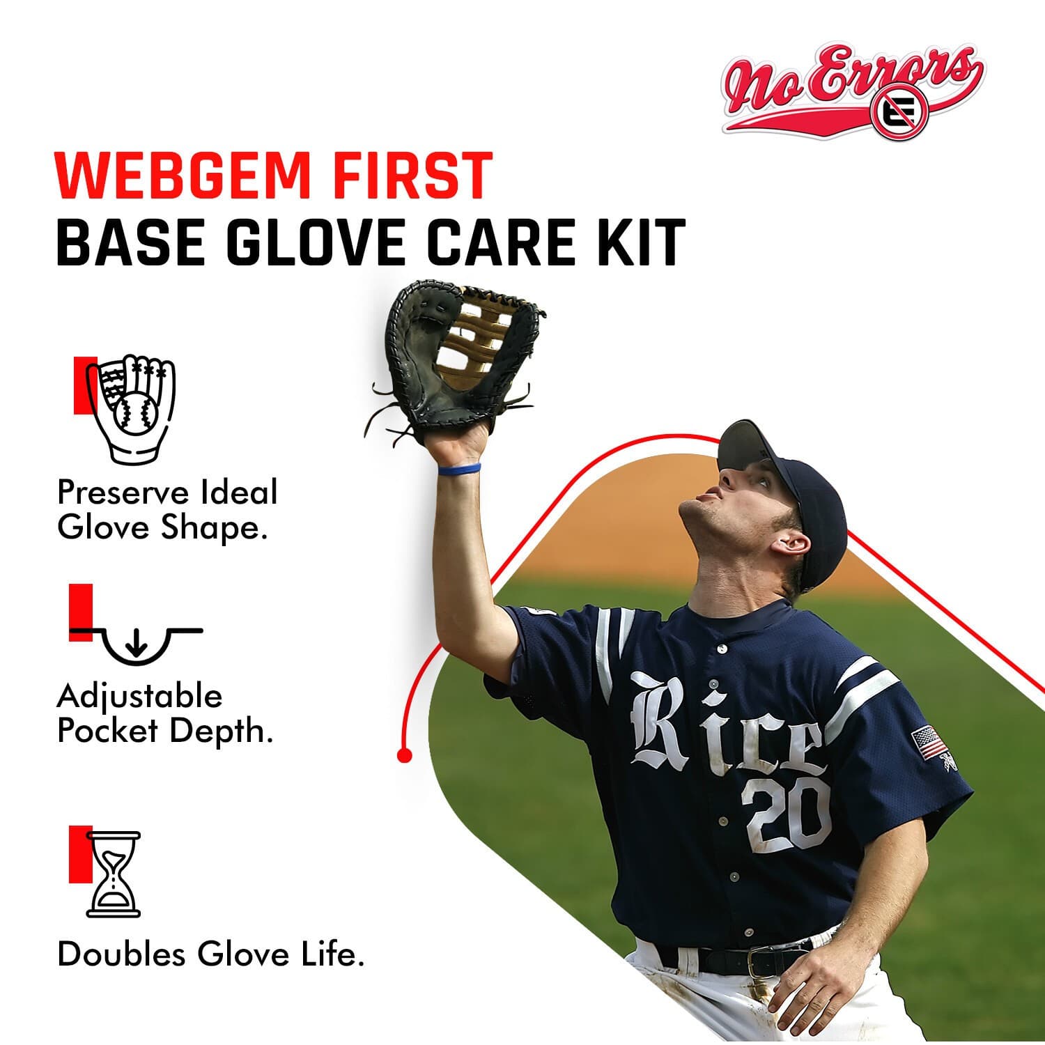 No Errors WebGems Lefty First Base Glove and Mitt Care System 2