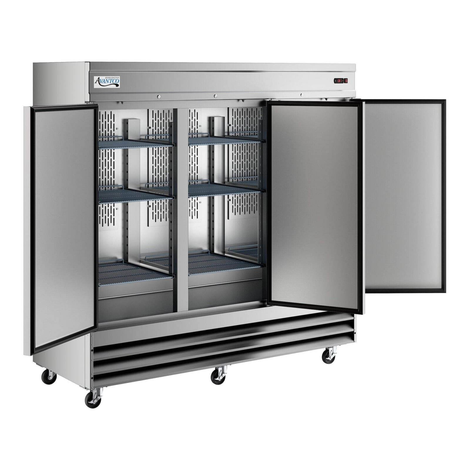 81 5/16" Stainless Steel Solid Door Reach-In Freezer 3