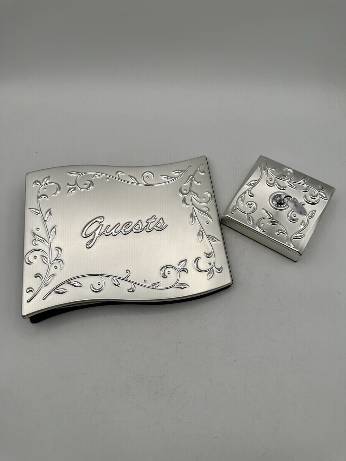 Lenox Opal Innocence Event Guestbook With Pen Silverplated 15 Dual Sided Pages 2