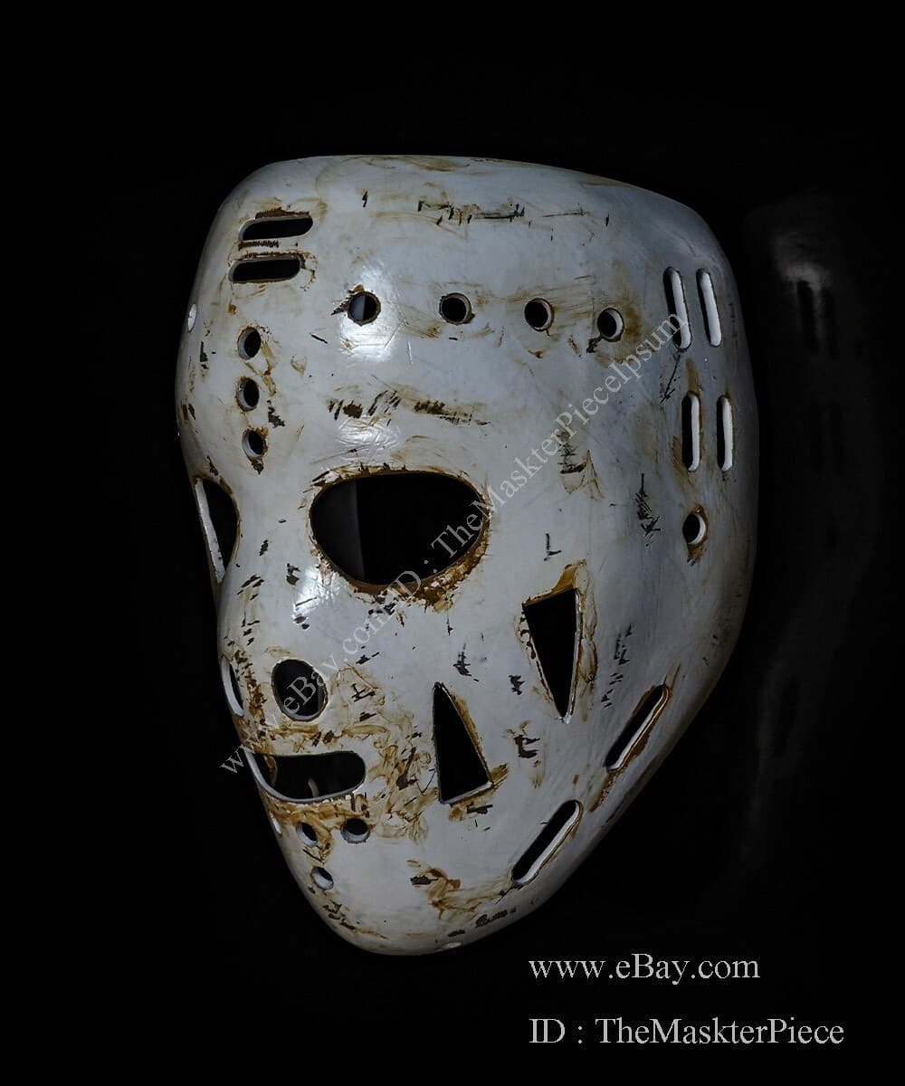 Ice Hockey Mask Goalie Helmet Wearable Home Decor Eddie Giacomin Worn-out G56 2