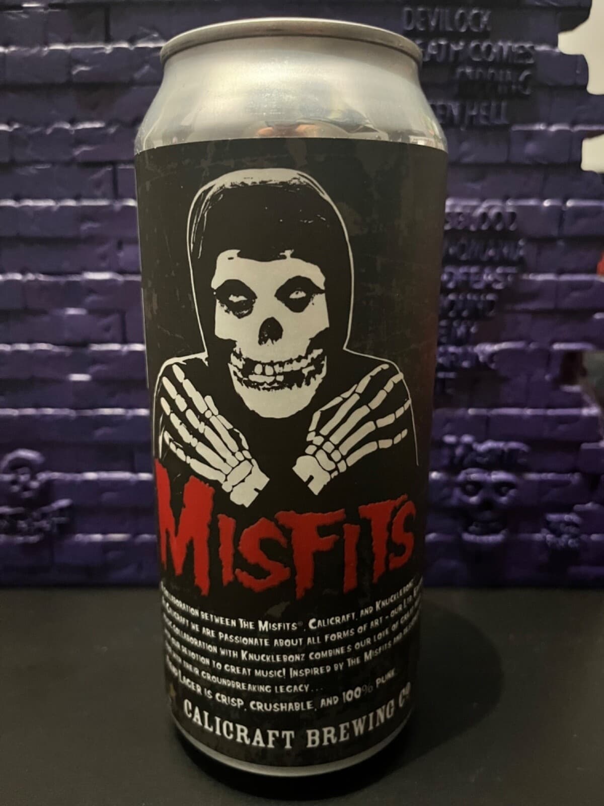 EMPTY Misfits Fiend Lager Can Limited Edition Knuckle Bonz Calicraft 3