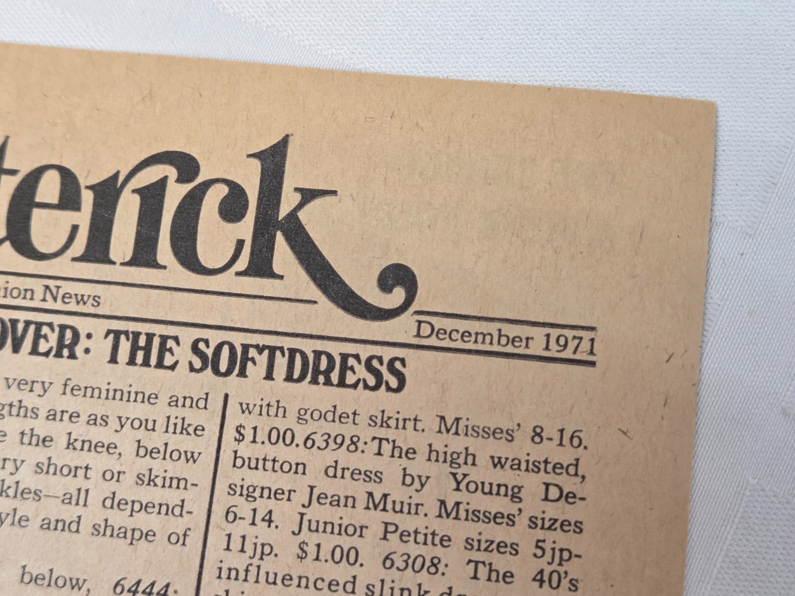 Butterick Fashion News Vintage January 1971 Pamphlet Advertisement Vol 1 No. 7 4