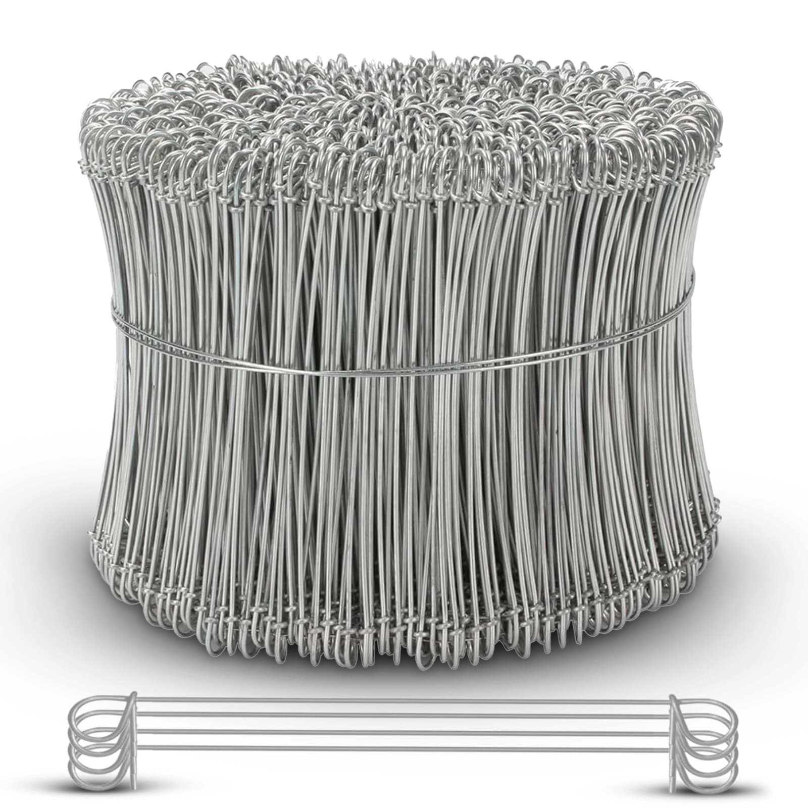 6 Inch x 1,000pc GALVANIZED Double Loop Rebar Wire Ties, 17 Gauge, SIMBASTEEL