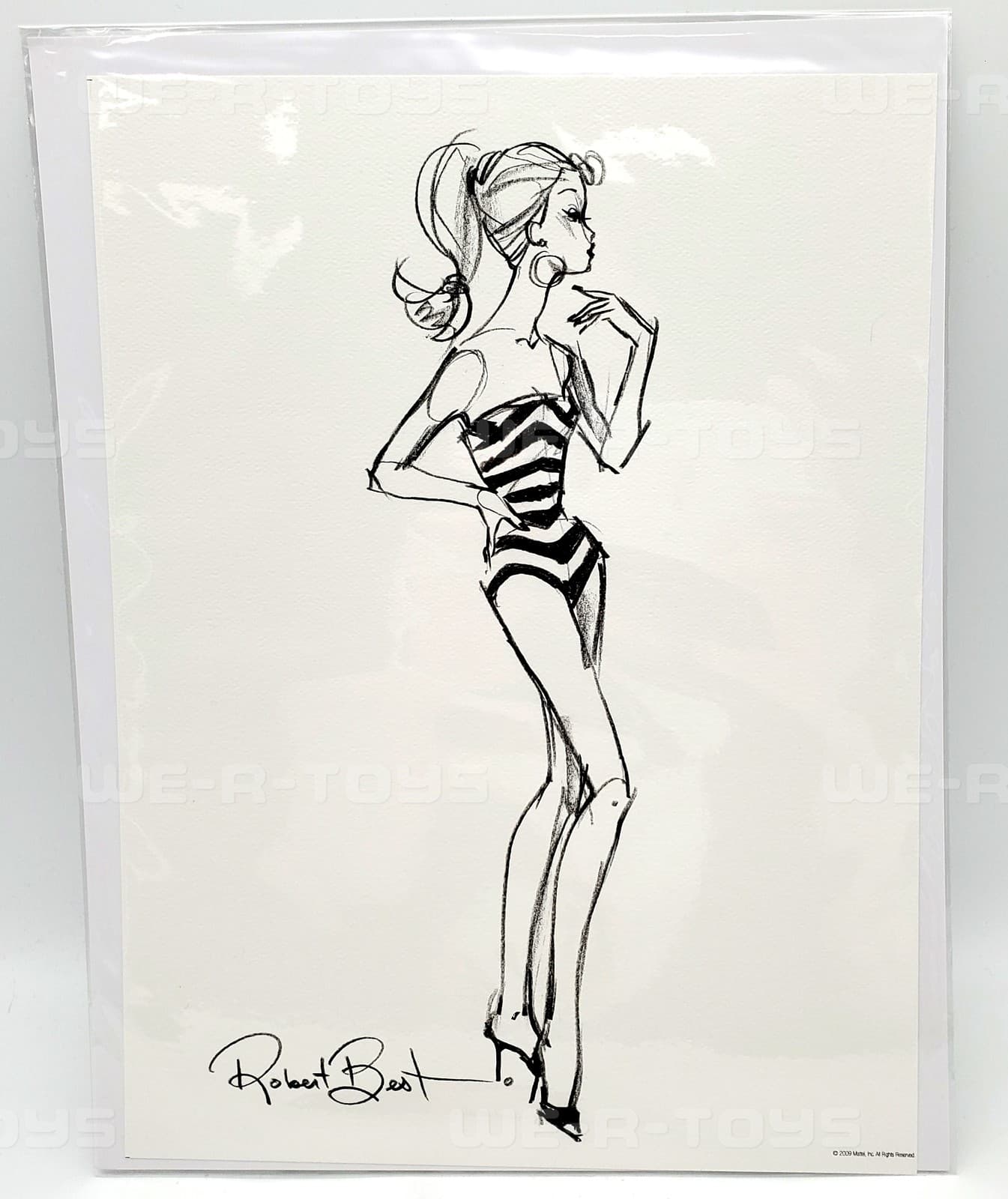 Barbie 50th Anniversary 1959 Sketch PRINT by Robert Best Bloomingdales 2009 3