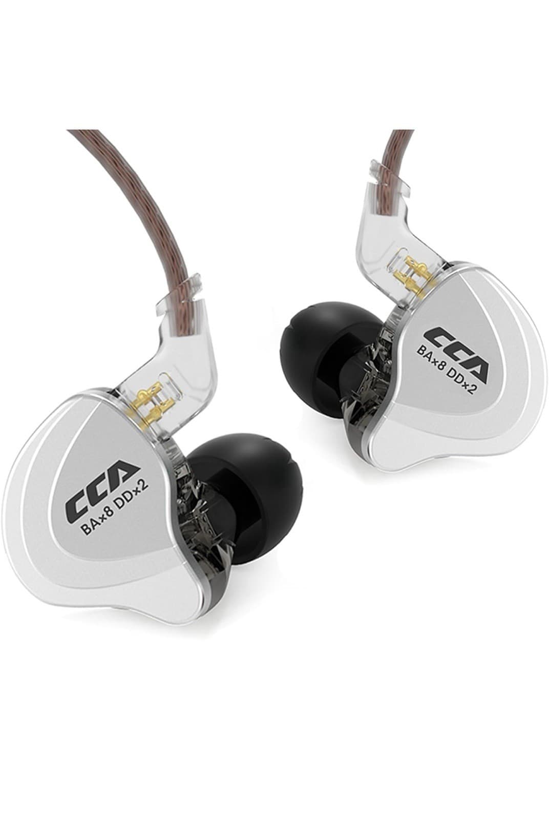  C10 in Ear Monitor Headphone 10 Hybrid Drivers Wired Earbud 4BA no mic Black