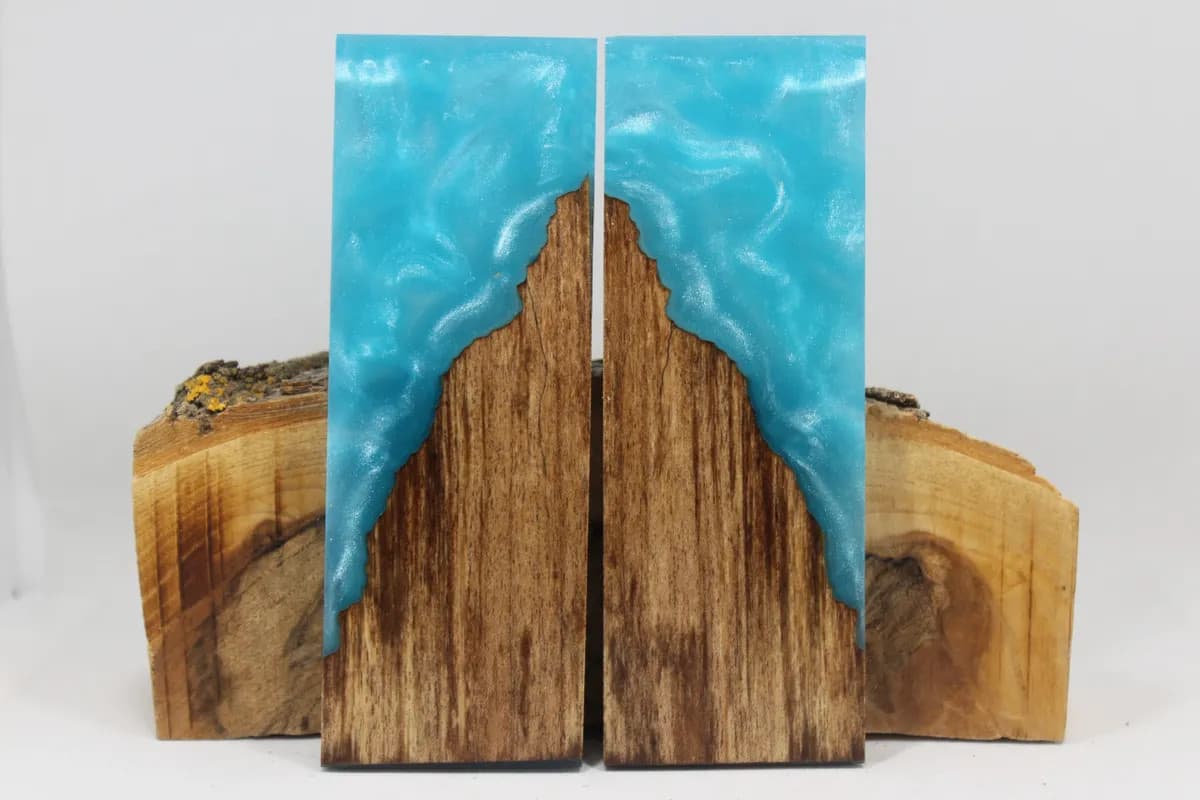 HYBRID STABILIZED MAPLE LIGHT BLUE CUSTOM COMPOSITE KNIFE HANDLE MATERIAL (8012)