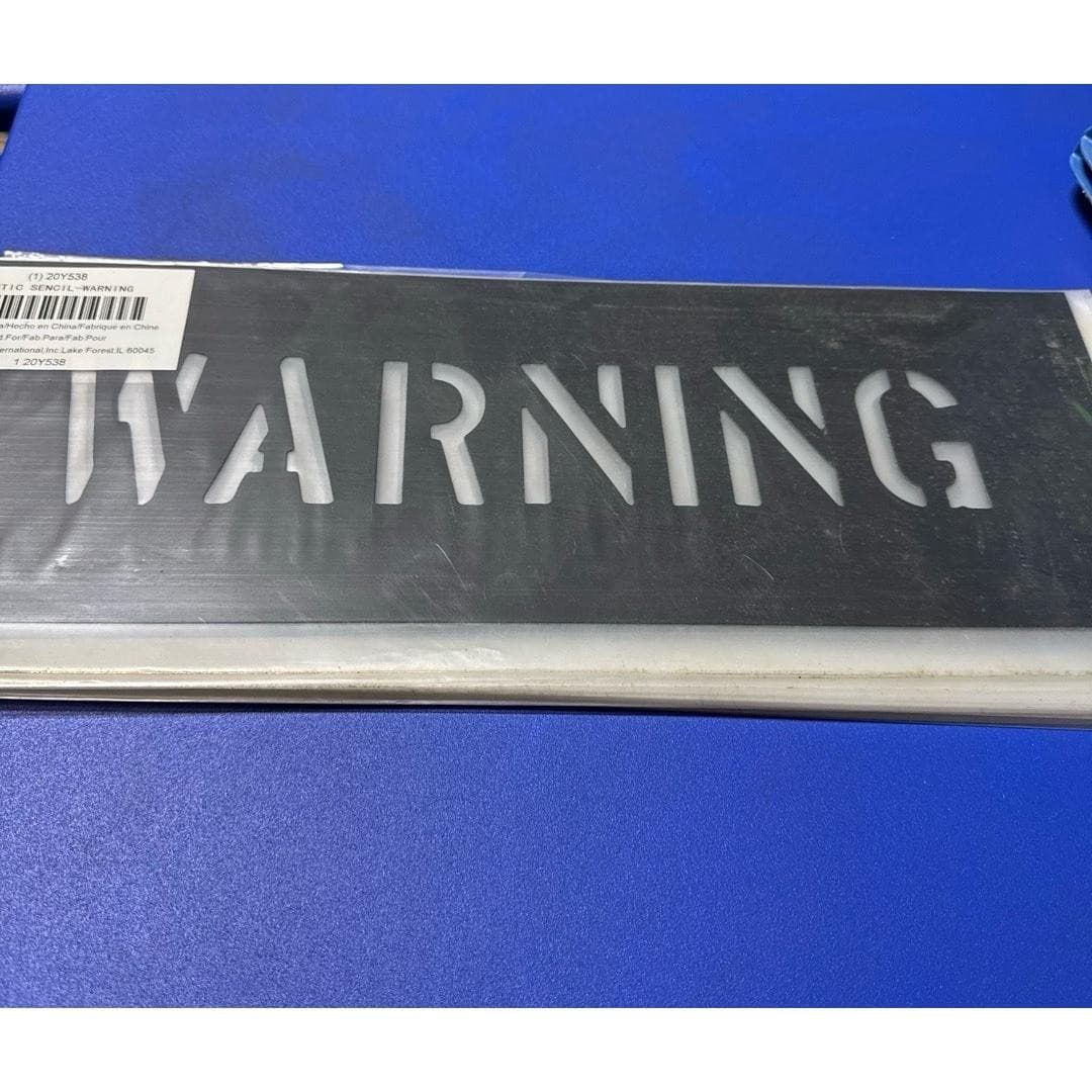 Zoro Select Industrial Safety Warning Stencil 6in H 2.5in Chars Black 20Y538 2